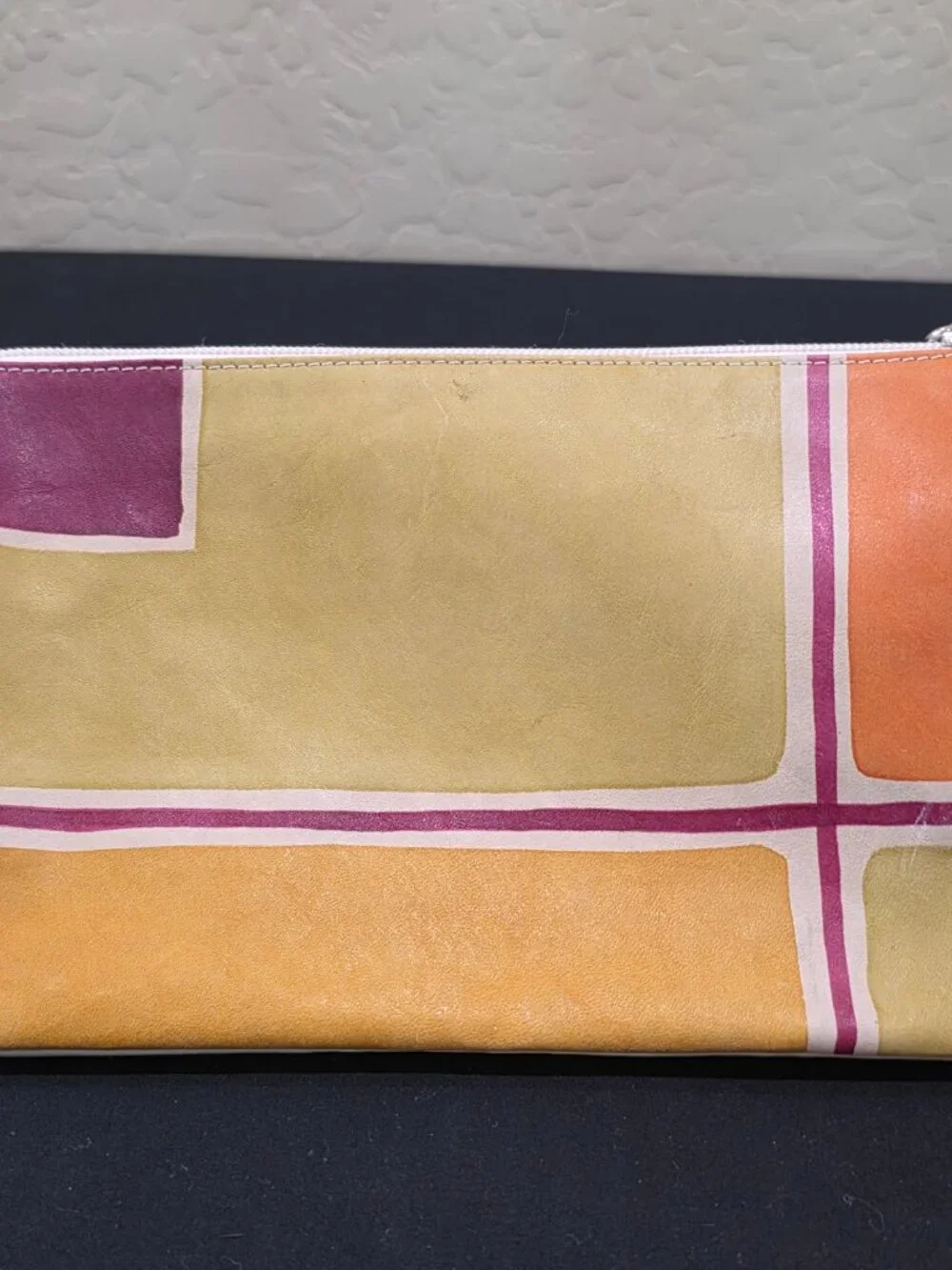 Hand-Painted Italian Leather Sachet Pouch ASTORE Acquerello Venzia Bag Purse